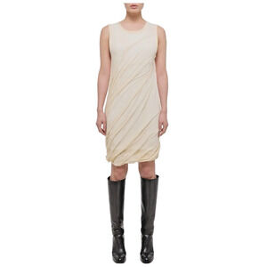 NWT Helmut Lang Vanilla Bubble Hem Cotton Dress - Size Small ($395)